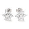 Brass Micro Pave Cubic Zirconia Stud Earrings EJEW-P247-05P-01-1