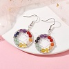 Natural Mixed Gemstone Round Beaded Dangle Earrings EJEW-JE05456-02-2