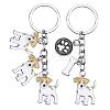 WEWAYSMILE 2 pcs Dog Keychain Car Keychain Pet Pendant Key-Ring Lovely Dog Key-ring Portable Metal Keychain Gift for Pet Lover Birthday Puppy Theme Party Supplies (Jack Dog) JX796A-1