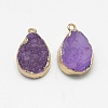 Natural Druzy Agate Pendants G-Q494-68-3