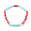 Handmade Polymer Clay Heishi Beaded Stretch Bracelets BJEW-JB06146-02-1