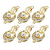 CHGCRAFT  6Pcs Brass Fold Over Clasp with Crystal Rhinestone KK-CA0002-69A-1