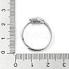 Heart Adjustable 925 Sterling Silver Ring Components STER-G042-06P-4