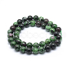 Natural Ruby in Zoisite Round Beads Strands G-P331-02-10mm-2