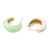 Rack Plating Brass Round Stud Earrings with Enamel EJEW-D059-12G-01-2