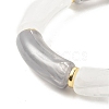 Acrylic Tube Beaded Stretch Bracelets BJEW-JB07762-04-4