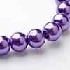 Round Glass Pearl Beads Strands X-JPS8MMY-75-2