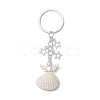 3Pcs 3 Styles Natural Shell Keychains KEYC-JKC00973-4