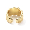 Brass Textured Open Cuff Rings for Women RJEW-D016-01G-3