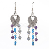 Natural & Synthetic Mixed Stone Beads Dangle Earrings EJEW-JE02782-2