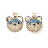 Brass Micro Pave Cubic Zirconia Pendants KK-M240-02-2