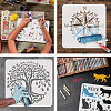 9Pcs 9 Styles PET Hollow Out Drawing Painting Stencils DIY-WH0394-0121-4