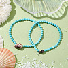 Summer Beach Natural Spiral Shell Bead Bracelets BJEW-JB10313-02-2