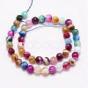 Faceted Natural Agate Beads Strands G-F344-48-8mm-2