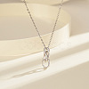 Rhodium Plated 925 Sterling Silver Chinese Knot Pendant Necklaces for Women NJEW-F323-01P-2