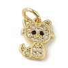 Brass Micro Pave Clear Cubic Zirconia Pendants KK-R162-015A-G-1