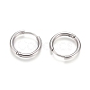 Tarnish Resistant 202 Stainless Steel Huggie Hoop Earrings EJEW-F111A-17mm-P-2