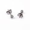 Tarnish Resistant 304 Stainless Steel Ball Stud Earrings EJEW-2224-4mm-P-1