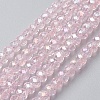 Electroplate Glass Beads Strands X-EGLA-F124-FR-B05-1