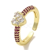 Rack Plating Brass Micro Pave Cubic Zirconia Cuff Rings RJEW-H228-04G-2