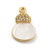 Brass Micro Pave Clear Cubic Zirconia Pendants KK-P263-16A-KCG-1