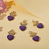 5Pcs Eco-Friendly Brass Micro Pave Cubic Zirconia Pendants ZIRC-SZ0003-08I-3