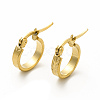 201 Stainless Steel Grooved Arrow Hoop Earrings with 304 Stainless Steel Pin for Women EJEW-M214-15D-G-2