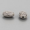 Brass Micro Pave Cubic Zirconia Beads ZIRC-F001-54P-2