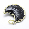 Natural Obsidian Pendants G-F543-01G-2