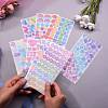 8 Sheets 8 Styles Waterproof Laser Plastic Self Adhesive Sticker DIY-SZ0002-60-3