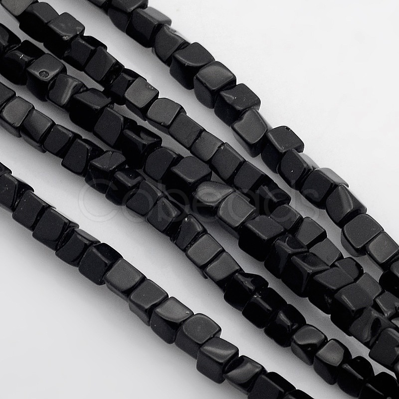 Cheap Cube Natural Black Stone Beads Strands Online Store - Cobeads.com