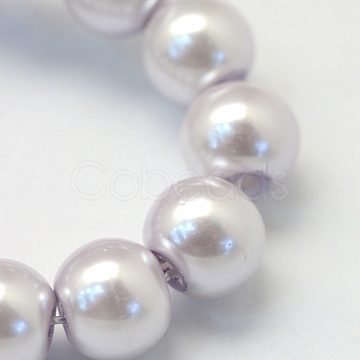 Baking Painted Pearlized Glass Pearl Round Bead Strands HY-Q003-10mm-25-1