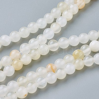 Natural Yellow Jade Beads Strands G-F622-25-4mm-1