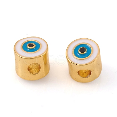 Brass Enamel Beads X-KK-G392-04G-1