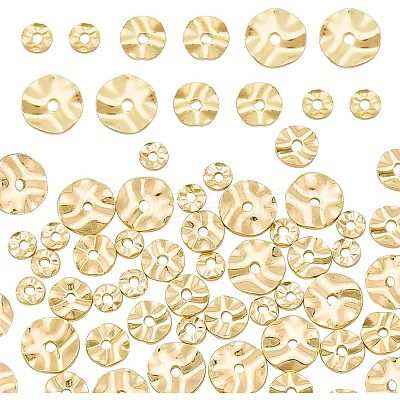 PandaHall Elite 60Pcs 3 Style 18K Gold Plated Brass Spacer Beads KK-PH0009-51-1