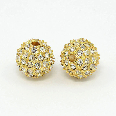 Alloy Rhinestone Beads RB-A034-10mm-A01G-1