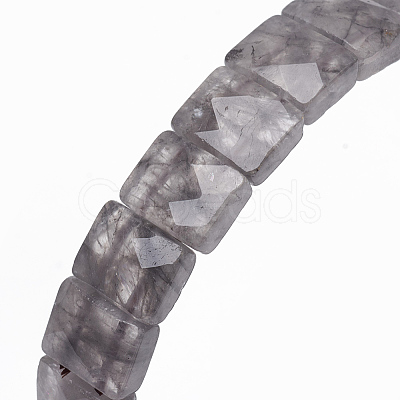 Natural Cloudy Quartz Gemstone Stretch Bracelets BJEW-F406-B02-1