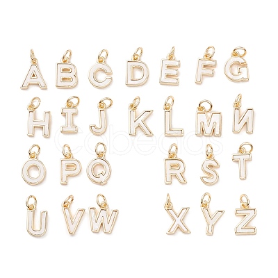 Rack Plating Brass Letter Pendants KK-I687-01G-1