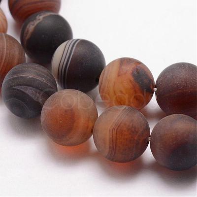 Natural Striped Agate/Banded Agate Bead Strands G-K166-12-8mm-04-1