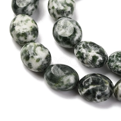 Natural Green Spot Jasper Beads Strands G-M420-D13-01-1