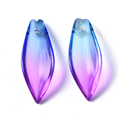 Two Tone Transparent Spray Painted Glass Pendants GGLA-S054-015D-02-1