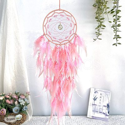 Woven Web/Net with Feather Hanging Ornaments PW-WG9FB90-02-1