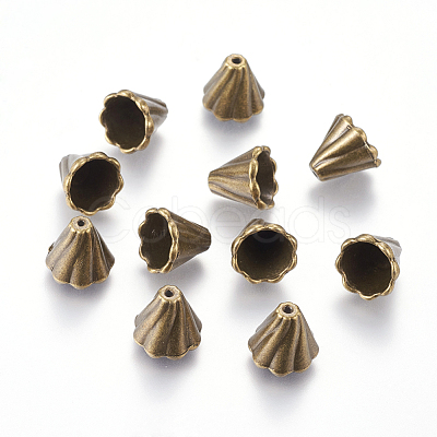 Tibetan Style Alloy Bead Caps X-TIBEB-EA10181Y-AB-FF-1