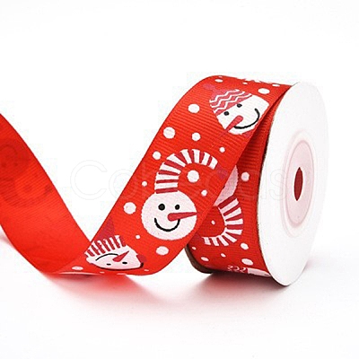 Christmas Theme Polyester Grosgrain Ribbon PW-WG86446-01-1