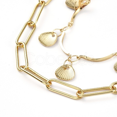 Brass Chain Tiered Necklaces NJEW-JN02829-1