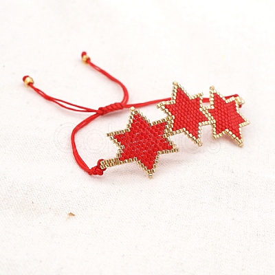 Friendship Star Loom Pattern Seed Beads Bracelets for Women BJEW-A121-39B-1