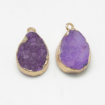 Natural Druzy Agate Pendants G-Q494-68-1