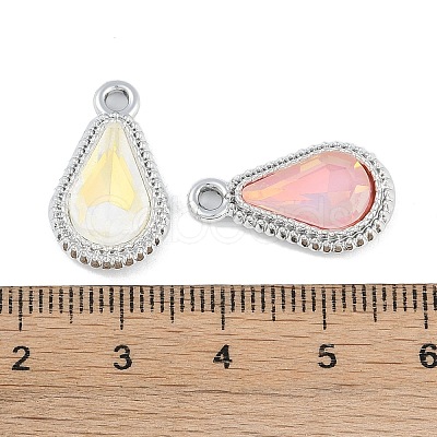 UV Plating Alloy with Mixed Color Glass Rhinestone Pendants FIND-M018-35P-1