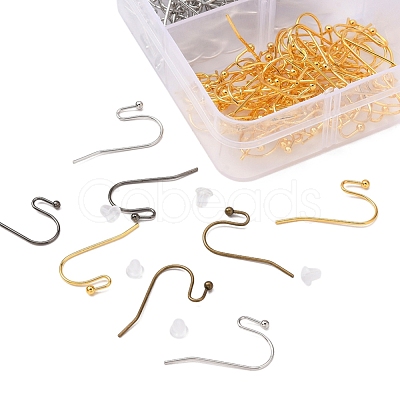 240Pcs 4 Colors Brass Earring Hooks DIY-YW0005-43-1