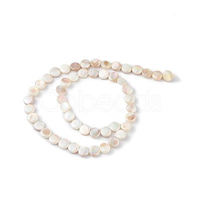 Electroplated Natural Freshwater Shell Beads Strands SHEL-K001-002-1